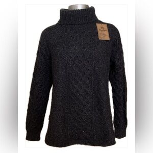 NWT Mark’s Wind River Womens Black Cable-Knit Turtleneck Sweater Size M